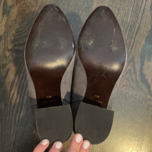 Cole Haan Grey Suede Booties with Block Heel - Picture 4 of 5